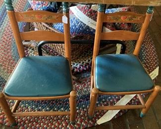 Stenciled chairs for children