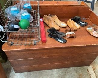 Toys chests; vintage wooden shoe molds