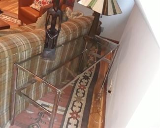 Modern sofa table chrome and glass