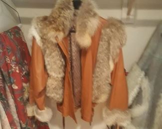 Fabulous leather with fur womens jacket