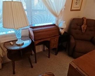 recliner and old tables