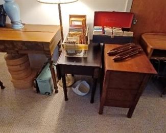 Old desks and small drop table