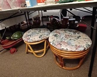 Rattan foot stools