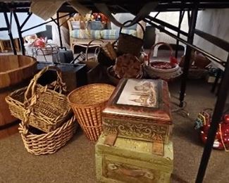 trunks, barrel, and baskets