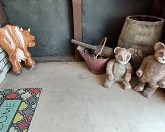 Coal bucket w/coal, barrel