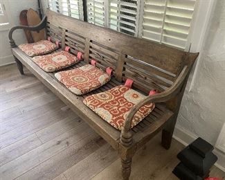 Indonesian Handmade Bench: 90” long x 21.5” wide - $475