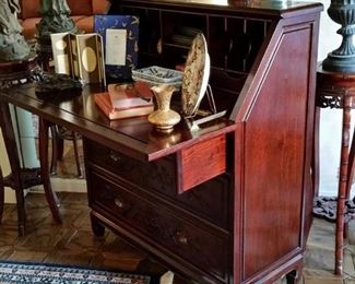 This lovely desk was custom made and hand carved in Japan 