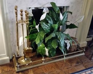 Brass fireplace accessories (the fireplace is not for sale)