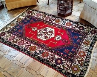 Colorful wool area rug