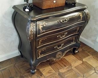 Black lacquer Bombay chest