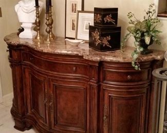 Large marble top sideboard