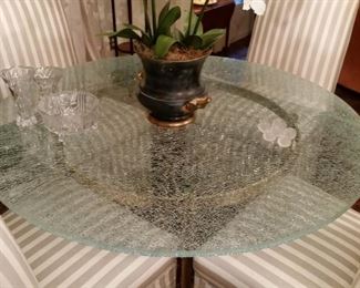 A closer look at the shattered glass table top