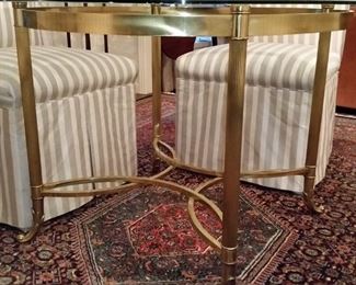 The brass table base