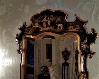 A closer look at the top of the mirror