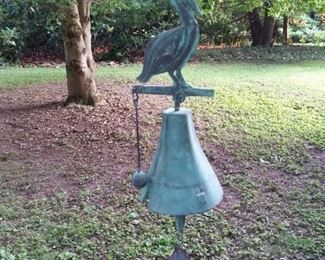 Vintage Paolo Soleri 'Wildlife' pelican cast bronze bell / wind chime