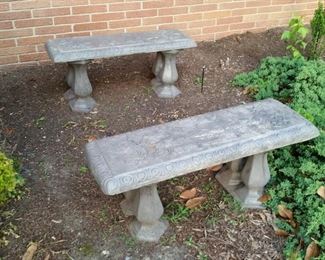 Pair of concrete benches