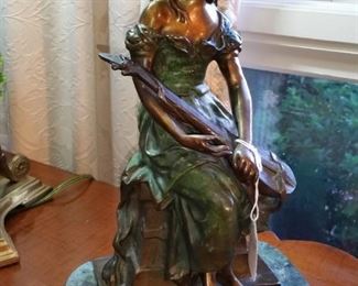 Hippolyte Moreau ‘Mandolin Girl’ bronze 