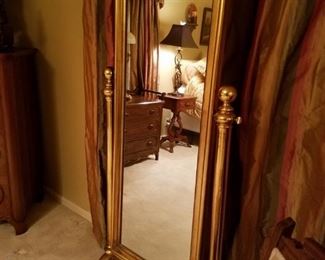 Gold gilt cheval (floor) mirror