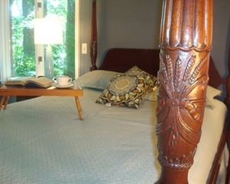 Master Bedroom: This picture shows the detailed carving that is on each 87 inch tall post.