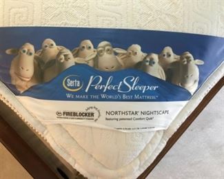 Master Bedroom:  The SERTA Perfect Sleeper queen mattress set is priced separately from the four-poster queen bed.