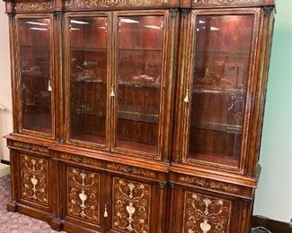 Beautiful and Rare Theodore Alexander Mother of Pearl Bookcase/Breakfront (Discontinued)