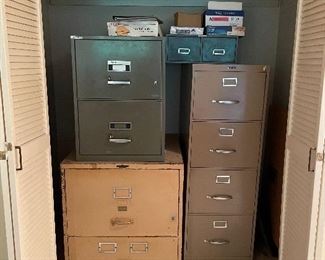 Metal filing cabinets