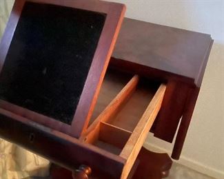 Unique wood end table or nightstand.
