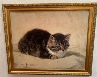 "The Parson's kitten" by artist Henriette Ronner.  Valued at $125.00.