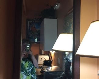 Beautiful antique mirror with brass accents. Gotta get better photo