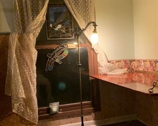 One of the delights of stained glass art is watching the play of light and changing colors at different times of day and with different lighting

 