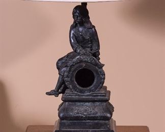 Spelter figural lamp