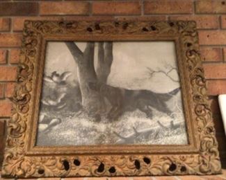 Hunt scene antique print