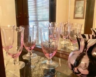 Fostoria goblets and skruf Sweden vase