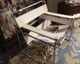 Mid century chrome Naugahyde chair