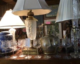 Cleo by Cambridge Etched wine glasses