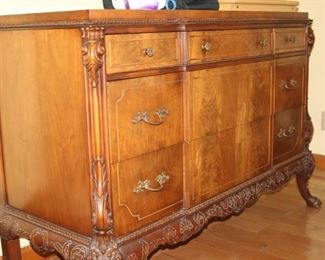 Burl wood chest of drawers.