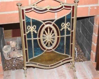 Stain glass fire screen.