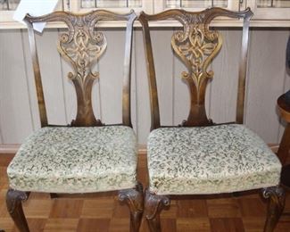 Two of eight dining chairs.