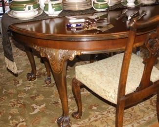 Ball and claw foot round dining table.