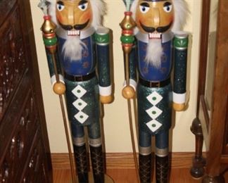 Two of four tall nutcrackers.