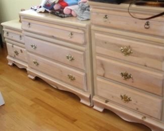 Three pieces of bedroom furniture.