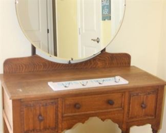 Dressing table with swing mirror.