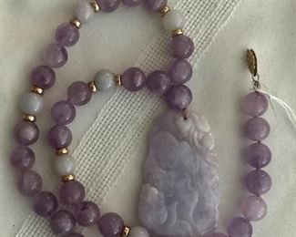 Natural lavender jade necklace/pendant