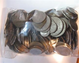 Lot of world coins.