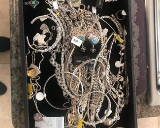Sterling silver jewelry — lots of sterling chains (not pictured).