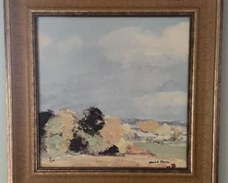 $600 Vintage Antique Paul D.Vernes Montauk Series Beach Scene Giclee Limited Edition Print on Arches paper and in a gilt frame, signed and with Certificate of Authenticity 22” x 22”