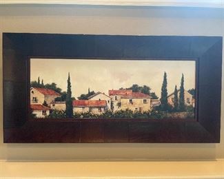 $350 Italian Countryside giclee canvas print with wide Italian wood frame 42” l x 21” h 