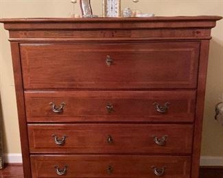 $2,500 Artisan crafted, solid wood, chest of drawers, made in Tuscany, Italy by Maison Matiée .  The chest opens to reveal a fall-front top with a writing desk and various compartments. 50” l x 21” w x 50” h 