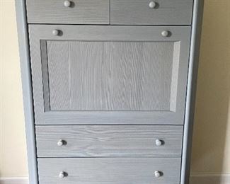 $750 Italian Farmhouse Cottage  style light blue dresser - Made in Italy 36” l x 19” w x 61” h 