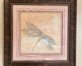 SOLD! - $30 - Dragonfly Framed Print - 20” x 20”